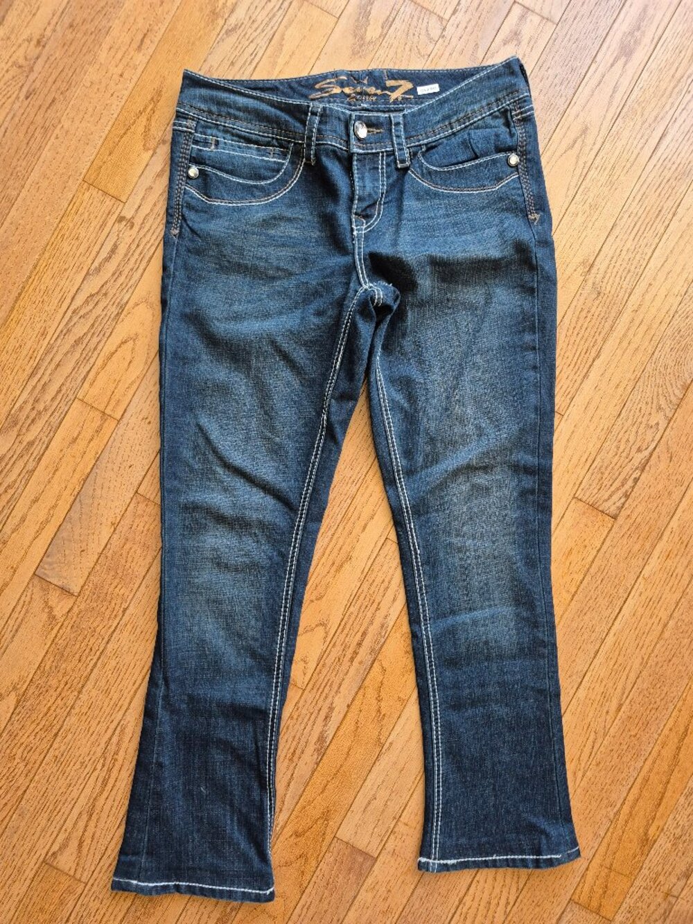 Seven7 Thick Stitch Rocker Slim Boot Cut Jeans 6